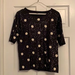 J. Crew Polka dot sequin top